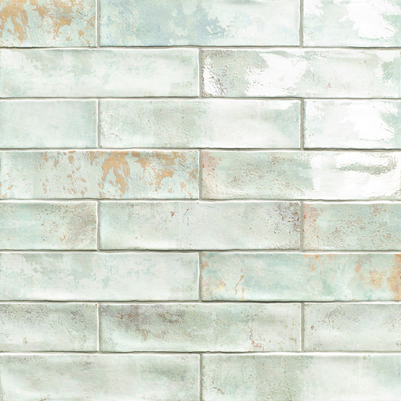 Carrelage effet Zellige Vert Bayonne Green 7.5x30 cm de Mainzu